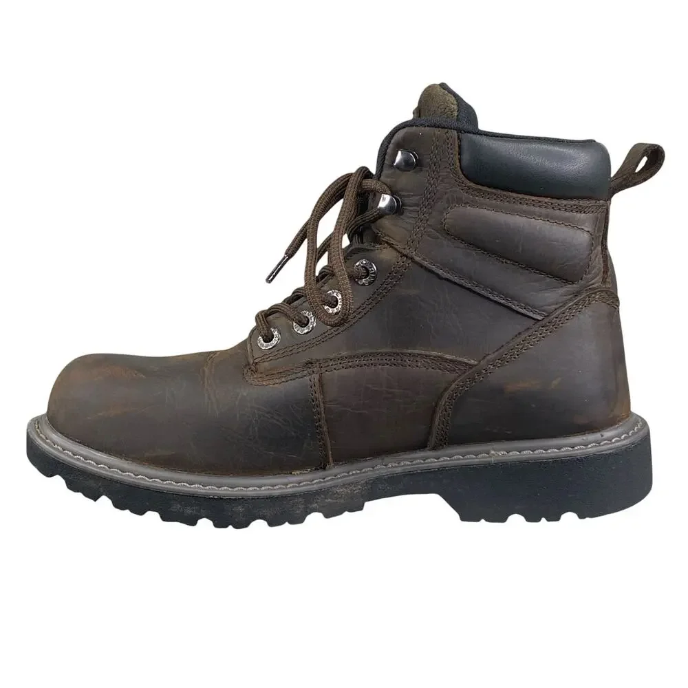 Wolverine Mens Floorhand Brown Leather Steel Toe Work Boot Size US 8